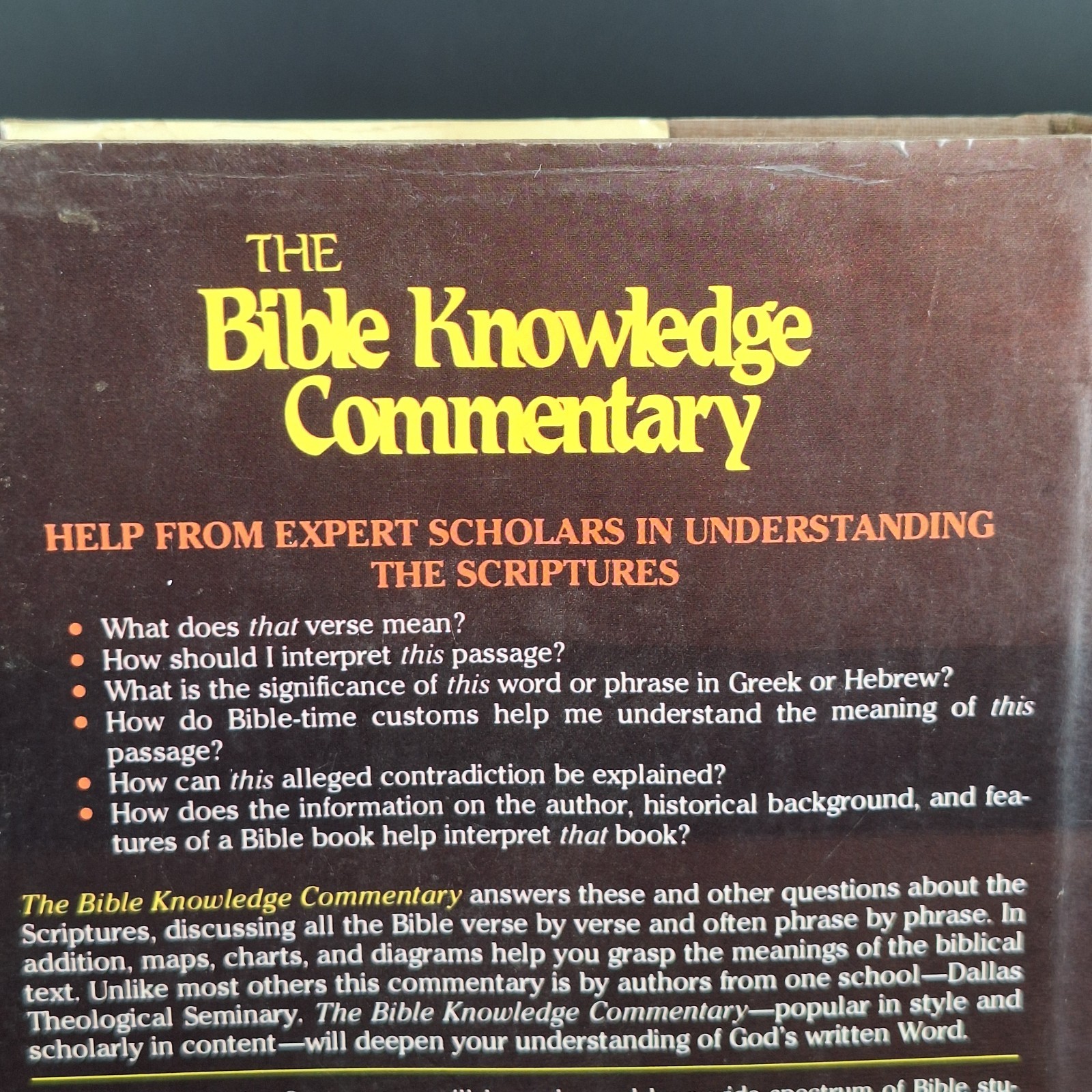 The Bible Knowledge Commentary New Testament By John Walvoord & Roy B. Zuck VG