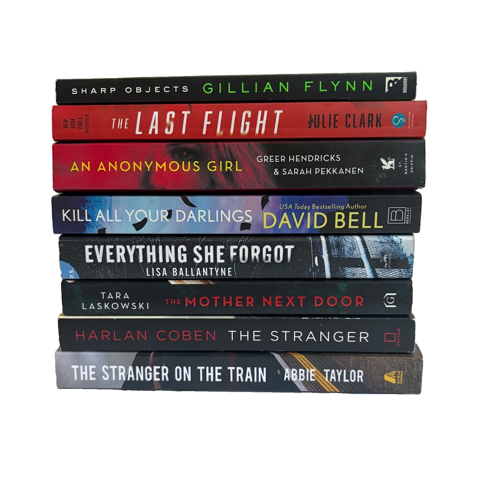 Mystery Thriller Book Lot 8 Sharp Objects Gillian Flynn, Suspense, Paperback
