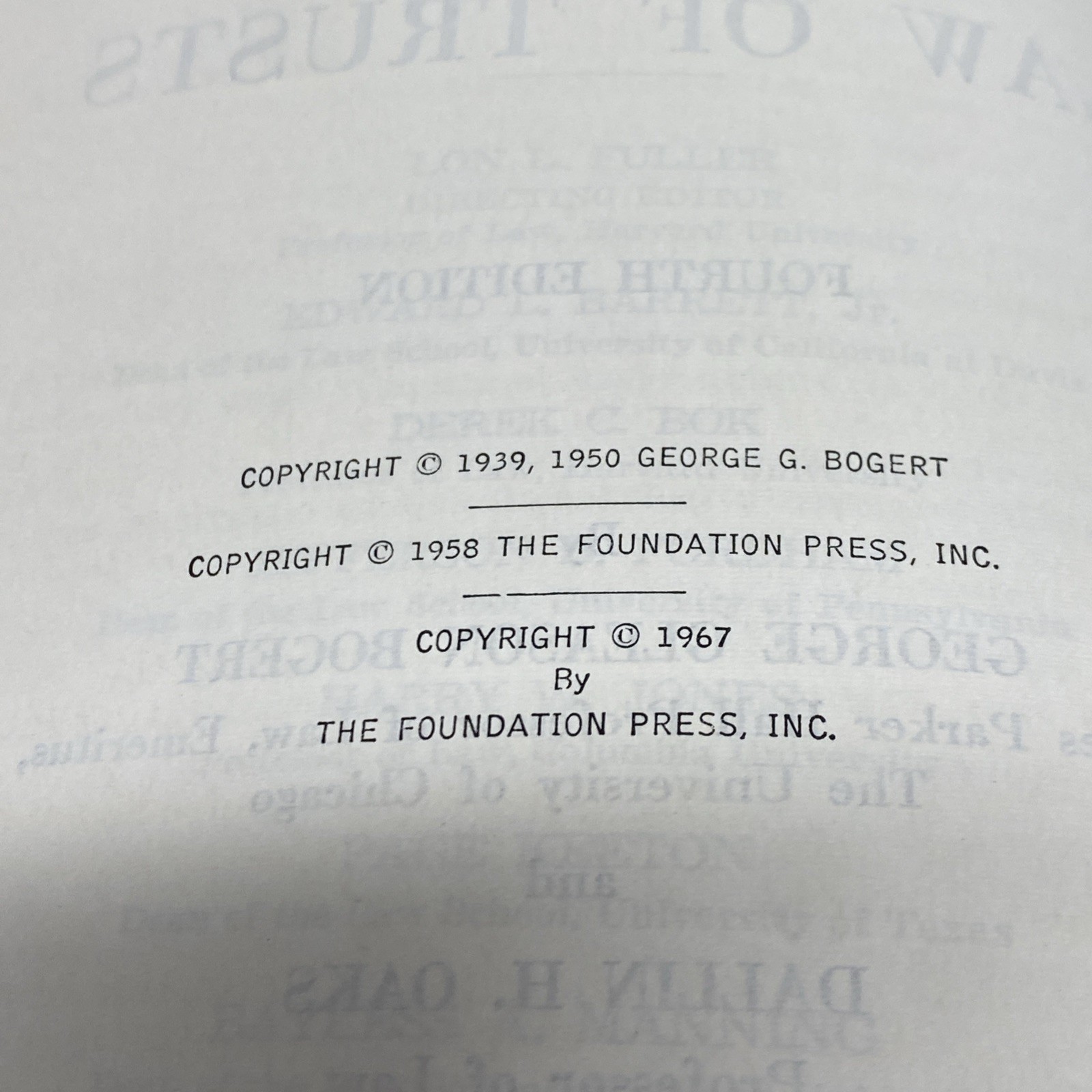 Cases on the Law of Trusts Bogert and Oaks Fourth Edition Foundation Press READ