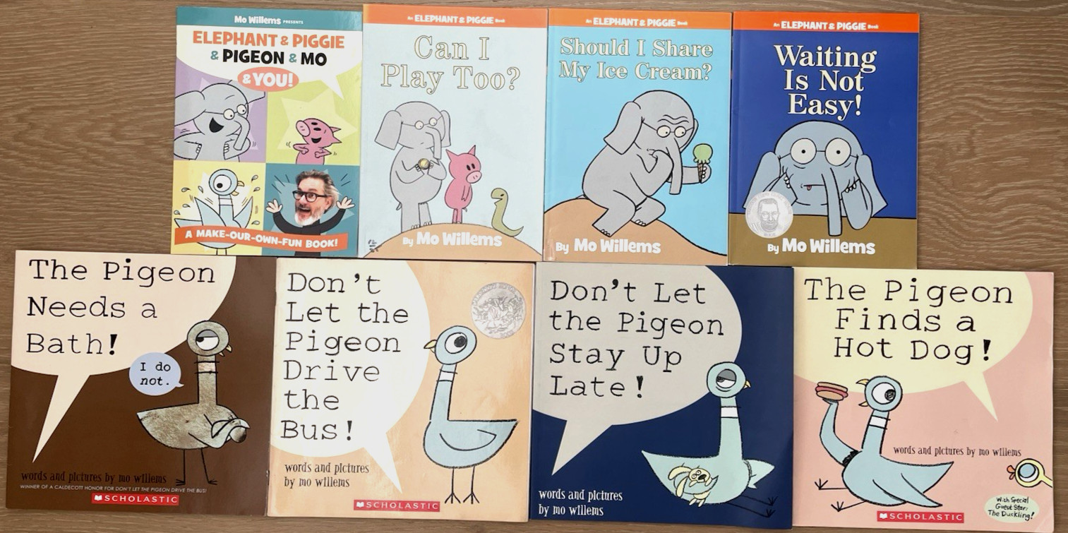 Lot of 8 Children&rsquo;s Books by Mo Willems Elephant & Piggie, Pigeon