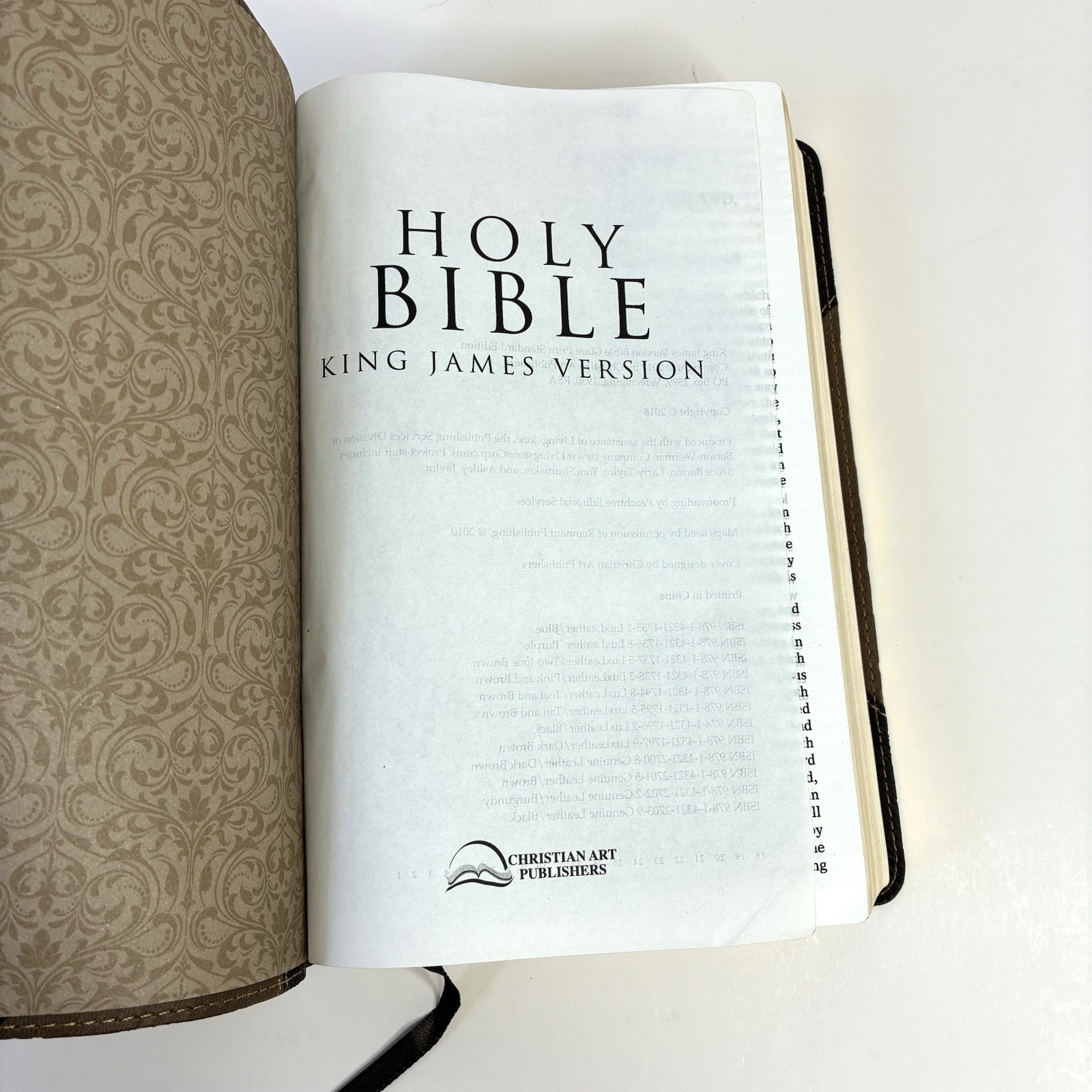 Holy Bible, King James Version, Large Print Edition, Leather Like, Christian Art