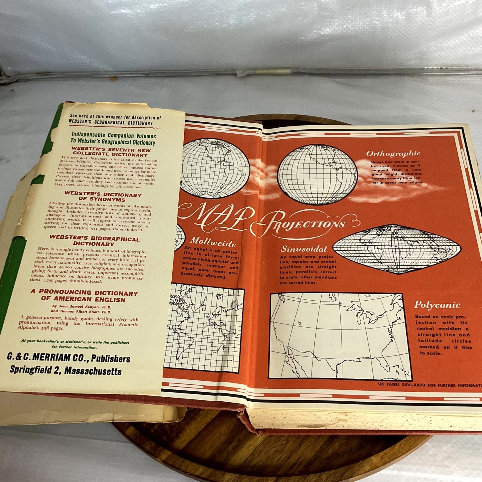 Webster&rsquo;s Geographical Dictionary Merriam-Webster 1950s Maps Atlas