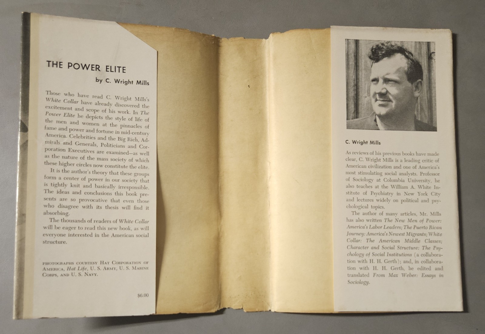The Power Elite by C. Wright Mills HCDJ 2nd printing 1956