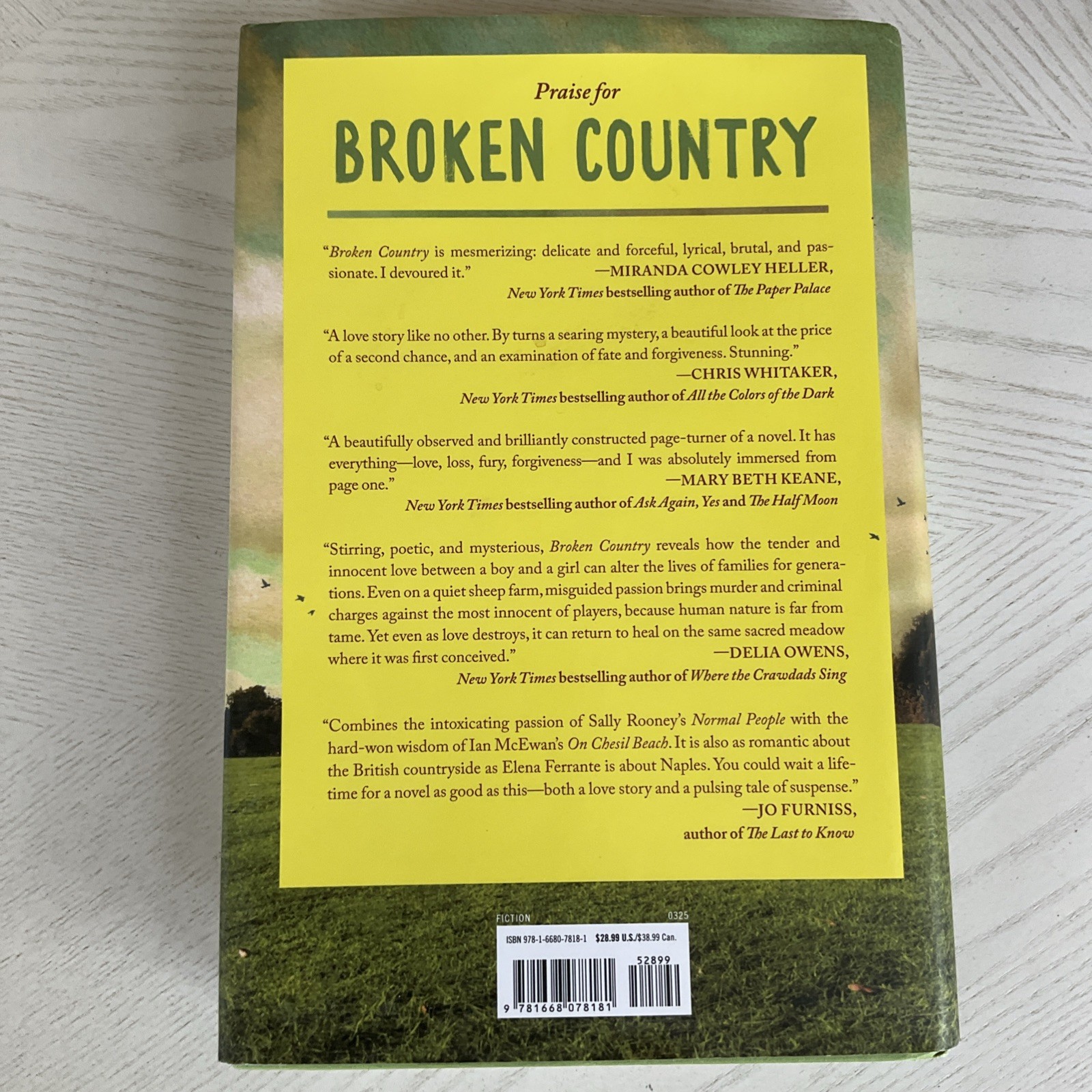 Broken Country by Clare Leslie Hall, Hardcover, Picador, Reese&rsquo;s Book Club