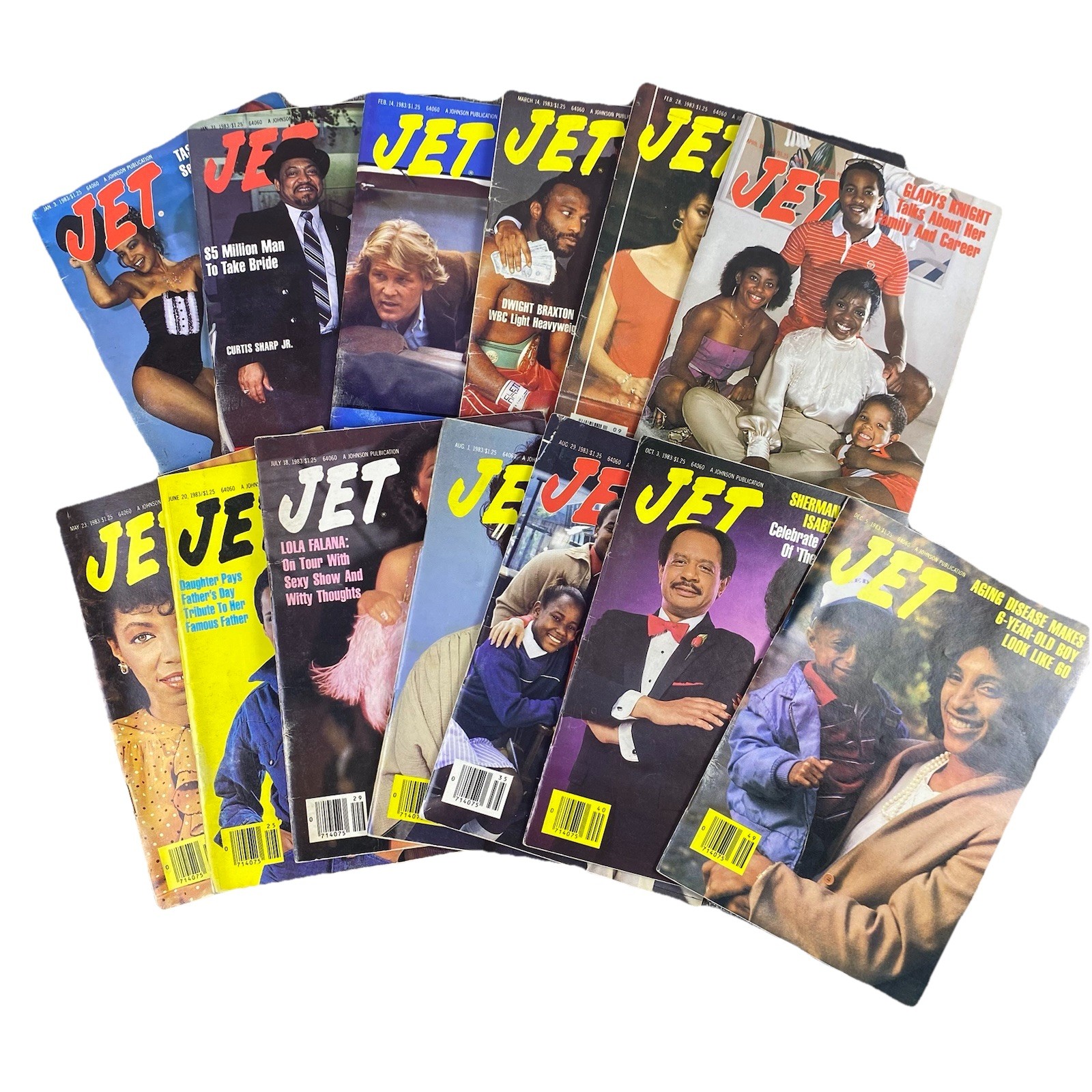 JET Magazine 1980s Vintage Lot 12 ISSUES Jefferson’s Gladys Knight Eddie Murphy