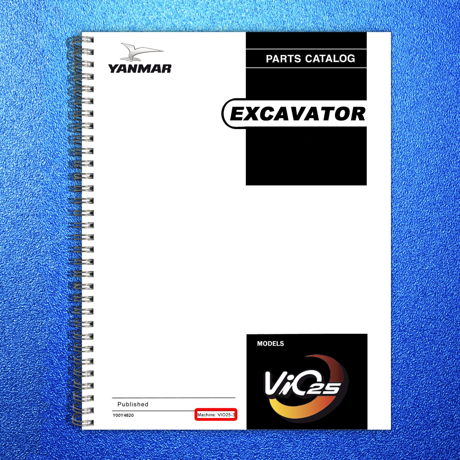 YANMAR ViO25-3 Crawler Excavator Parts Catalog Manual – WIRE BOUND – COVERS