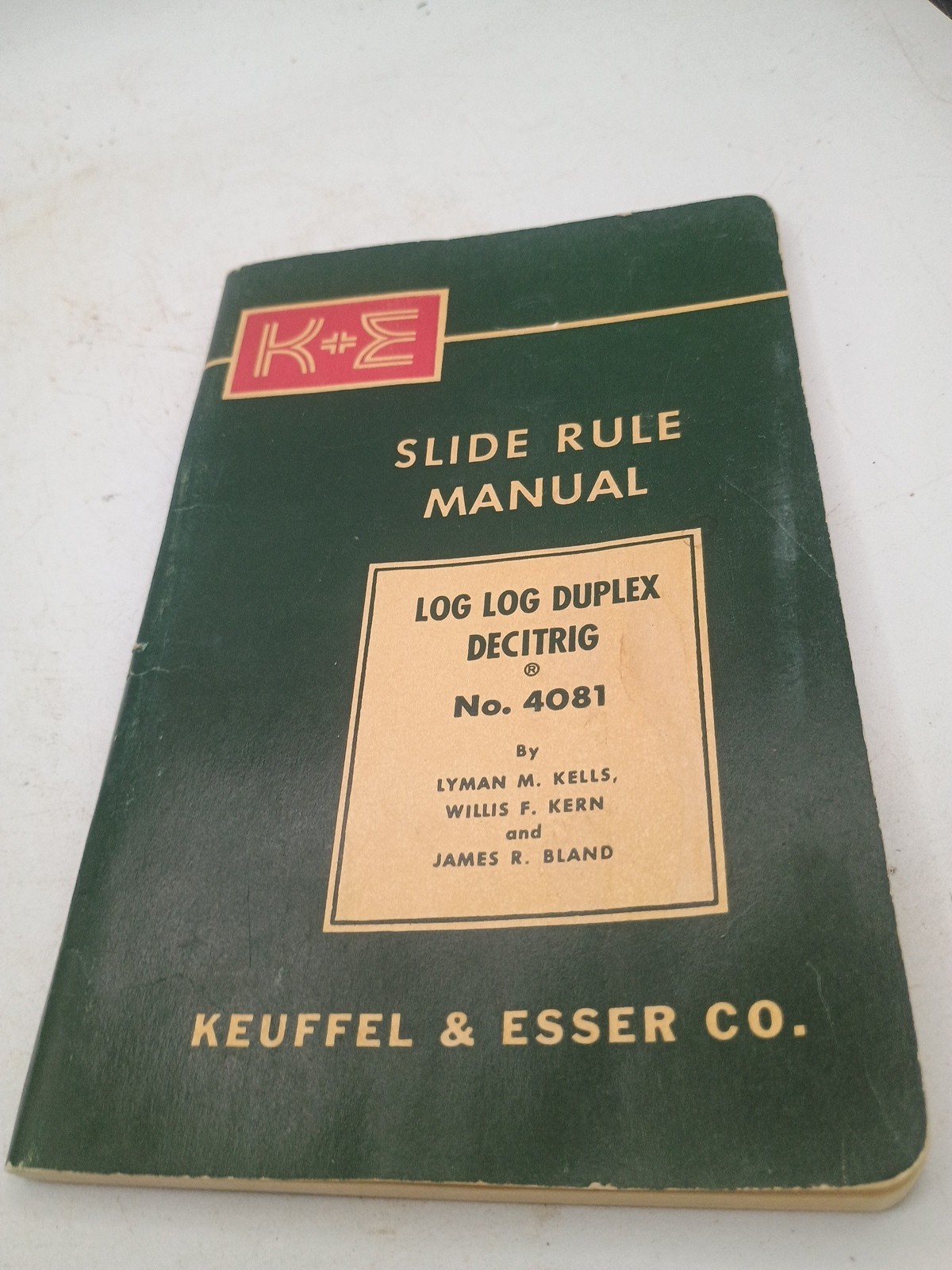 1947 K&E Slide Rule Manual No. 4081 Log Duplex Vector Keuffel & Esser Booklet