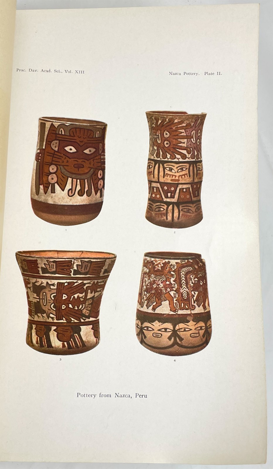 Nazca Pottery of Ancient Peru Antque Book Color Plates Uhle 1914