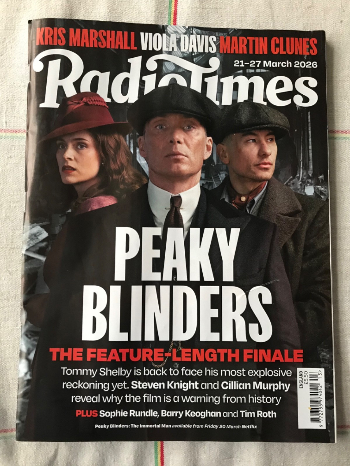 Radio Times 21/3/26 Peaky Blinders Finale – Cillian Murphy/Barry Keoghan