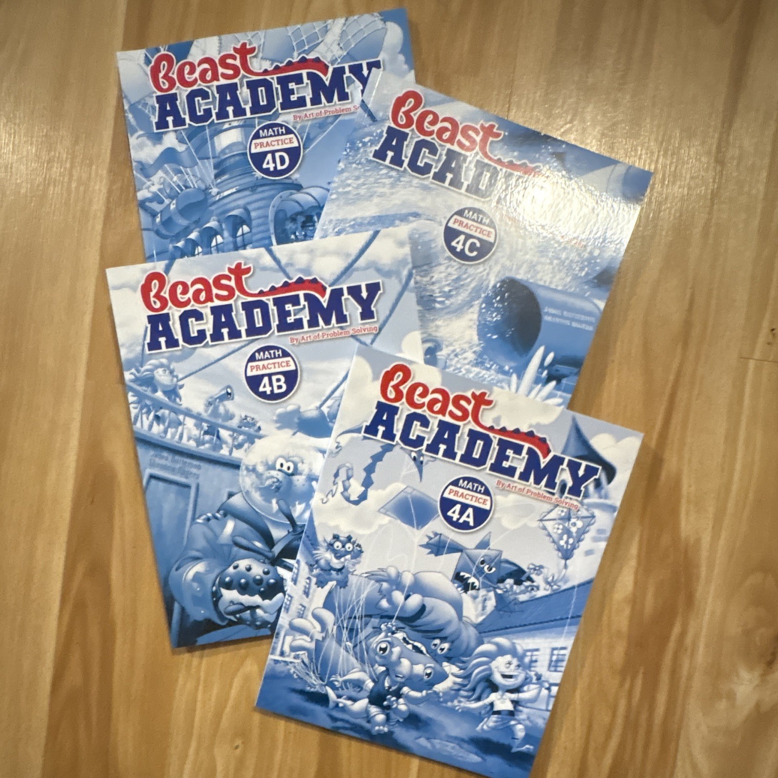 Beast Academy Practice Math Workbooks Grade 4 Set 4A 4B 4C 4D ISBN