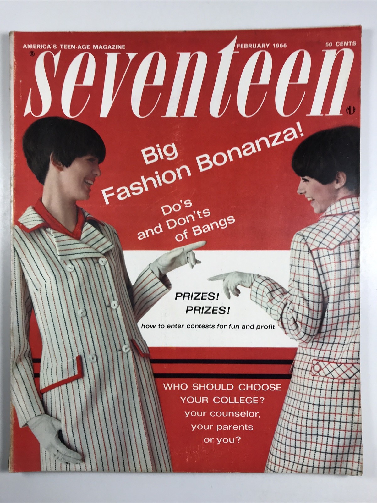 SEVENTEEN magazine February 1966-Fashion makeup hair Diane Conlon & Carol Ford