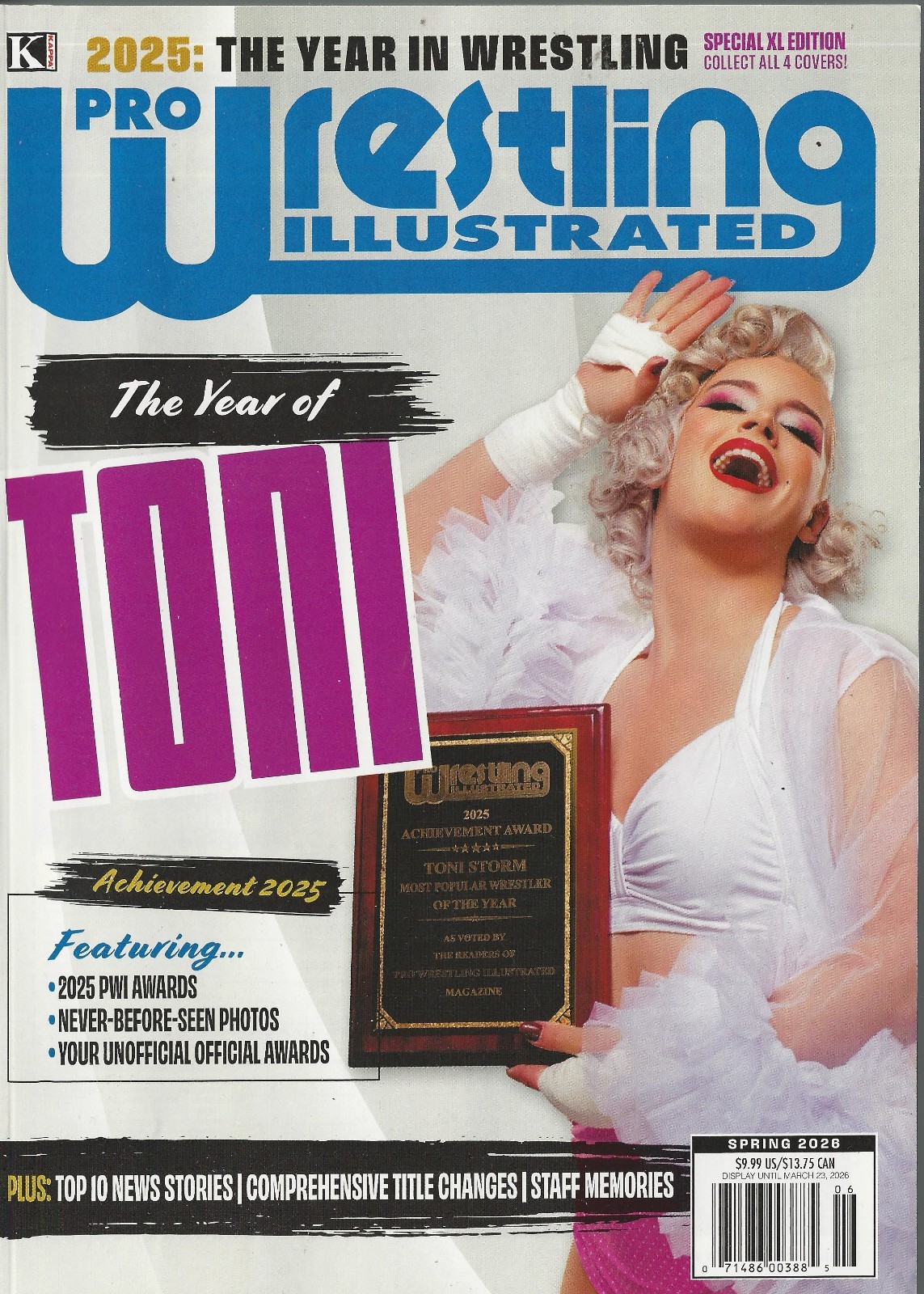 PRO WRESTLING ILLUSTRATED MAGAZINE Spring 2026 Toni Storm Top 10 News Stories