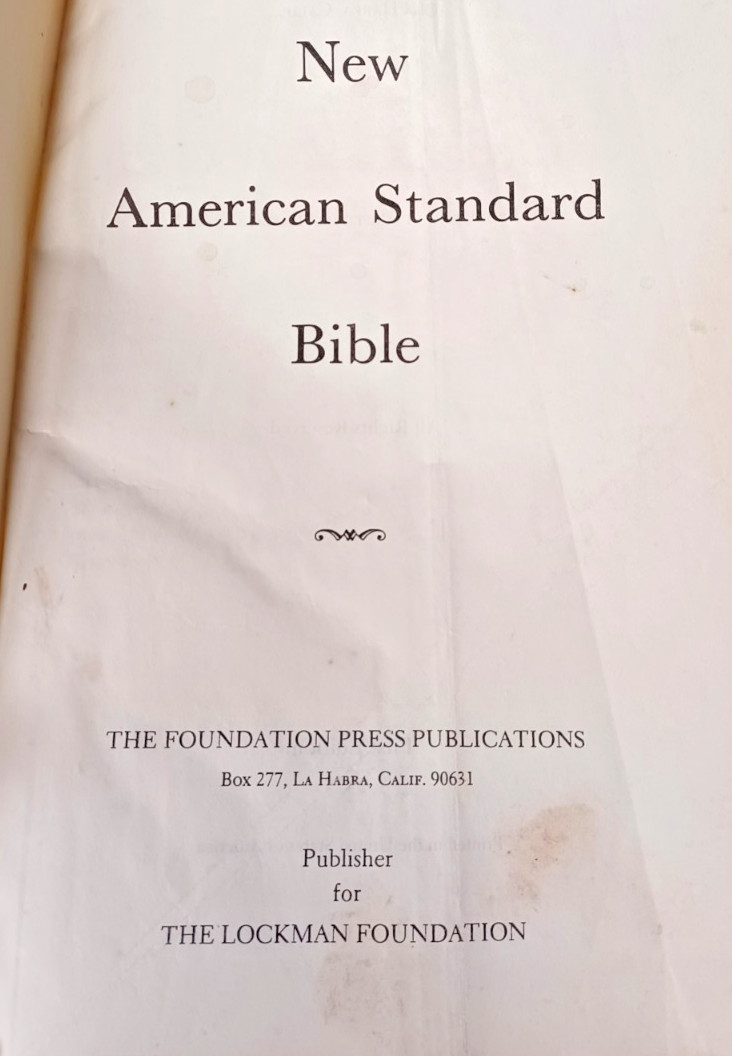 New American Standard Bible Lockman Foundation 1971 1st Ed Creation Religion Vtg