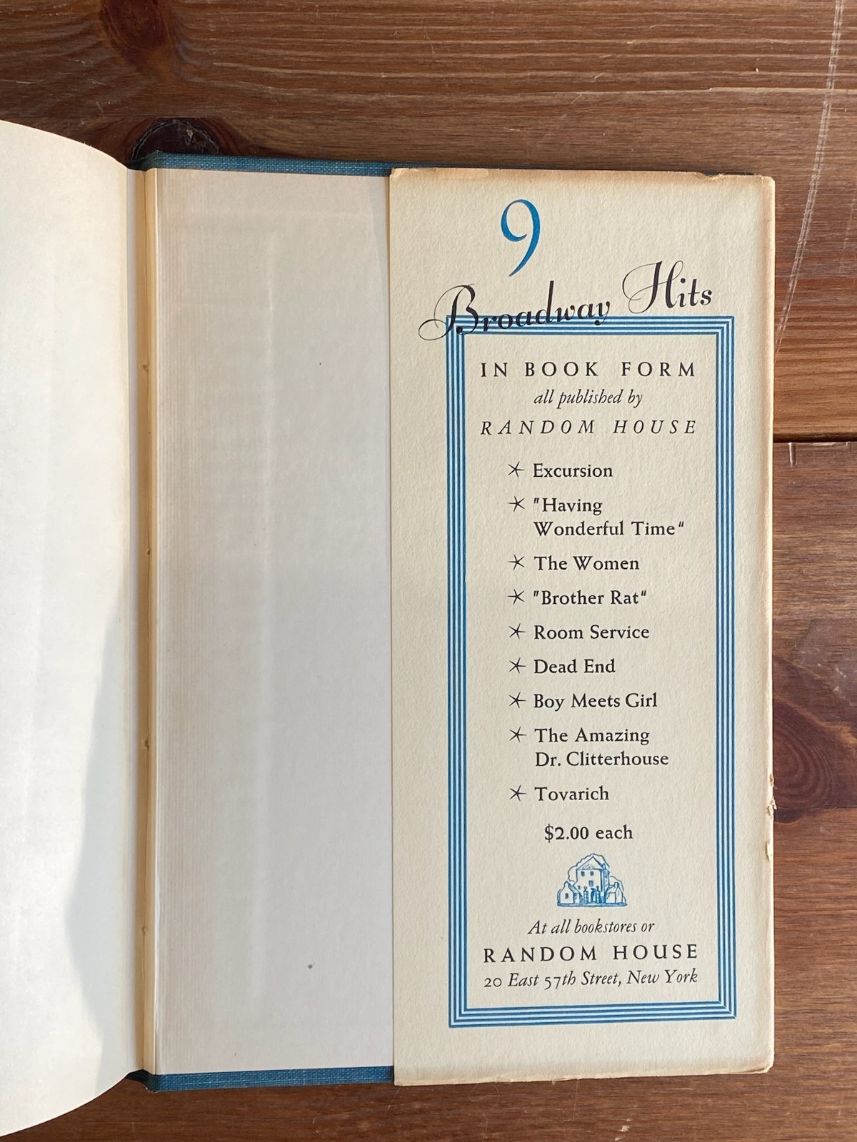Broadway Comedy ~ Room Service ~ John Murray & Allen Boretz ~ 1937 1st HC DJ📌