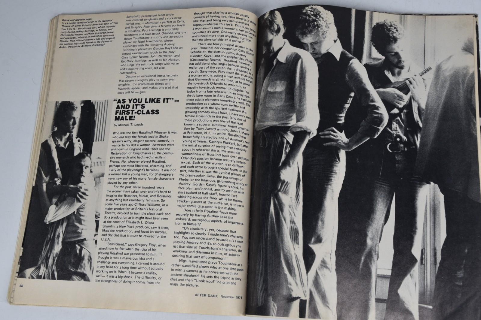 Vintage After Dark Magazine Nov 1974 Raquel Welch Wild Party Gay Interest LGBTQ