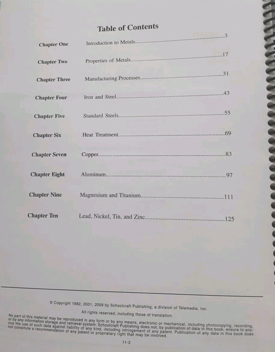 Schoolcraft Basic Metals Welding Study Resource Textbook New Ships From USA
