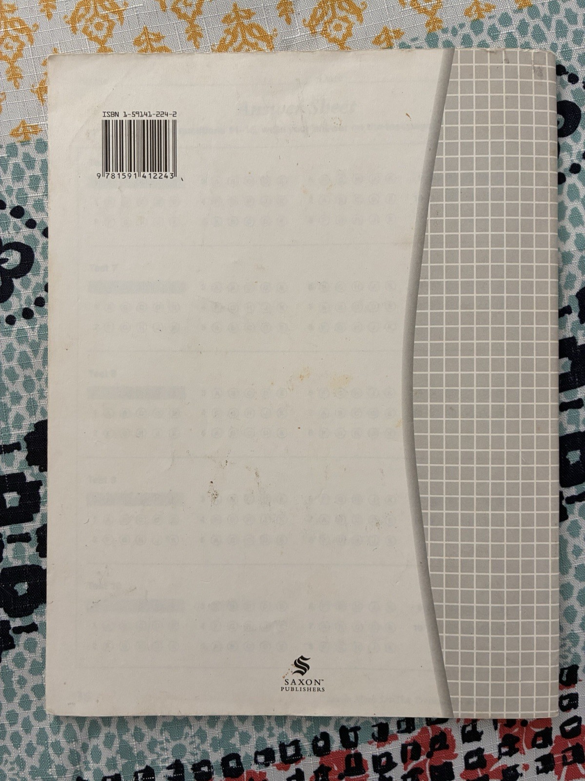 Saxon Math 5/4 Student With Answer Key Clean Copy Third Edition