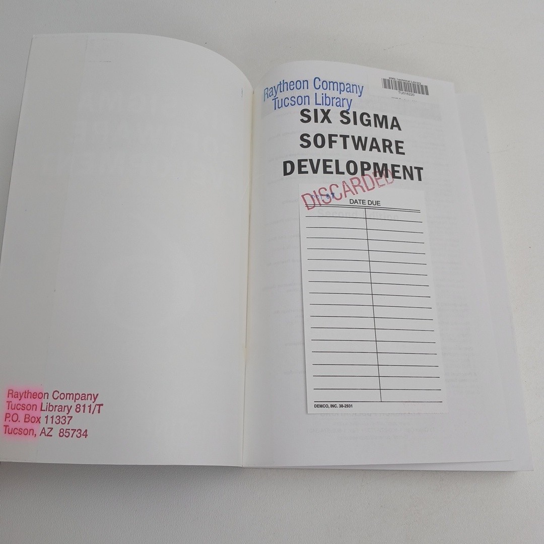 Six Sigma Software Development by Christine B. Tayntor Trade Paperback 2007