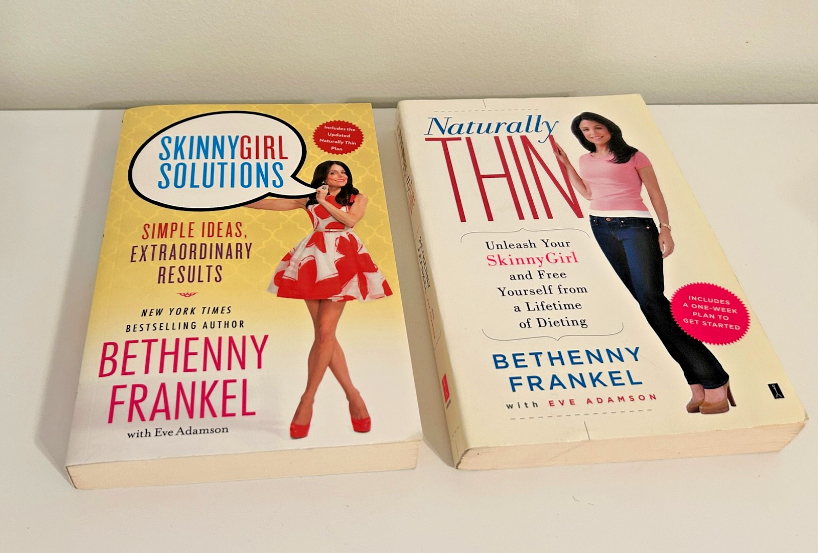 Bethenny Frankel lot 2 Books Naturally Thin SkinnyGirl Solutions Skinny Girl PB