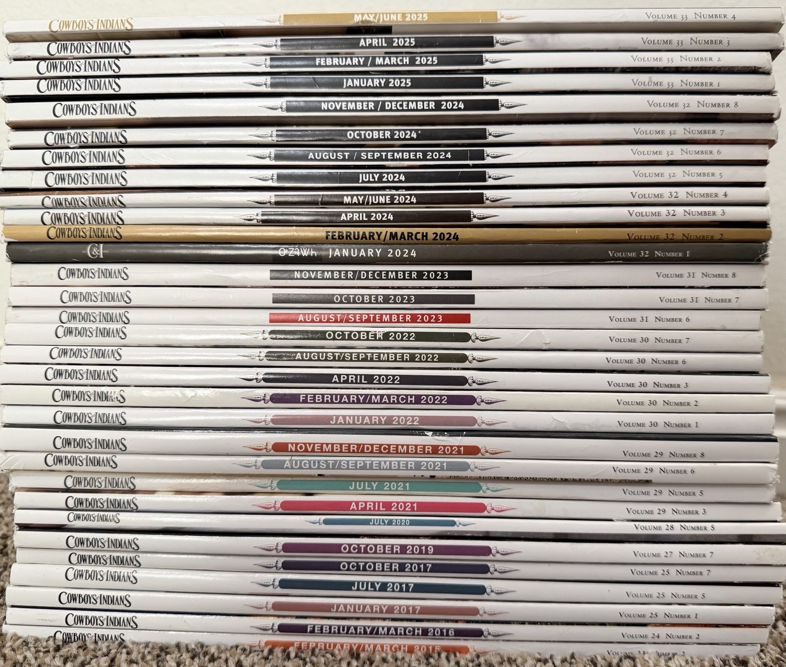 Cowboys & Indians Magazine 2016-2025 Lot of 31