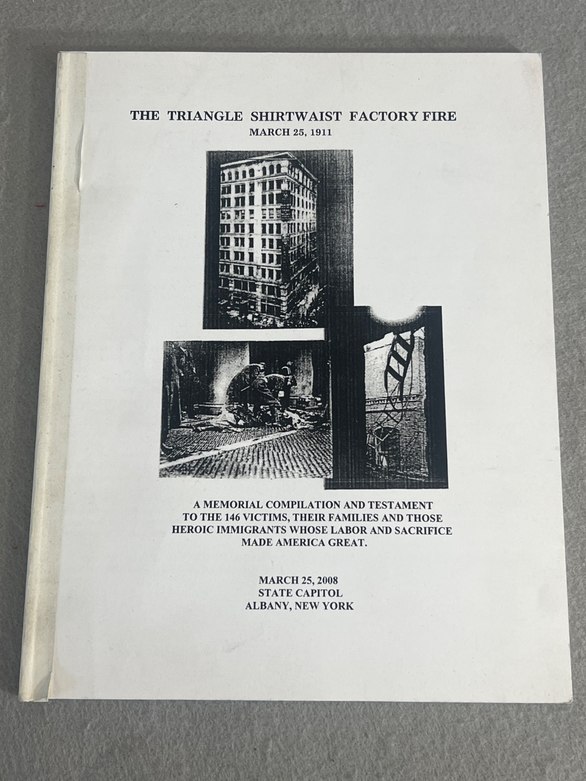 Fire Fighting Book Triangle Shirtwaist Factory Fire Memorial Compilation 2008