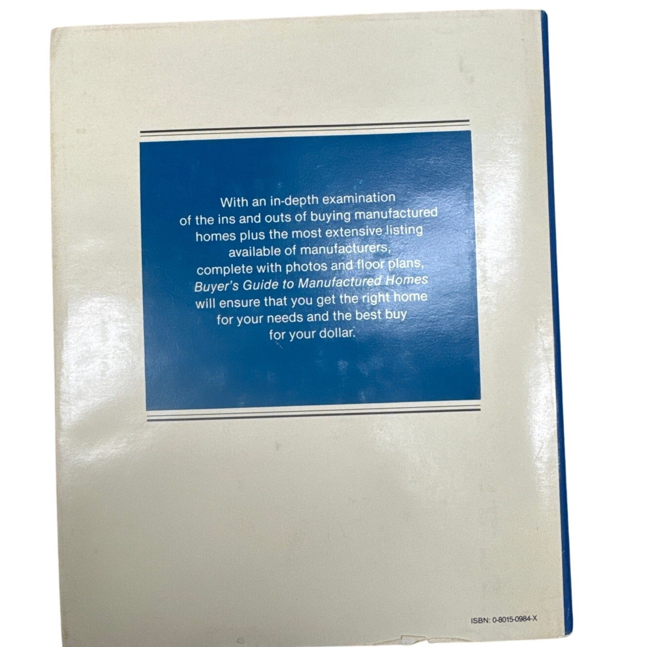 First Edition Buyer’s Guide to Manufactured Homes Tom Philbin 1980 HC