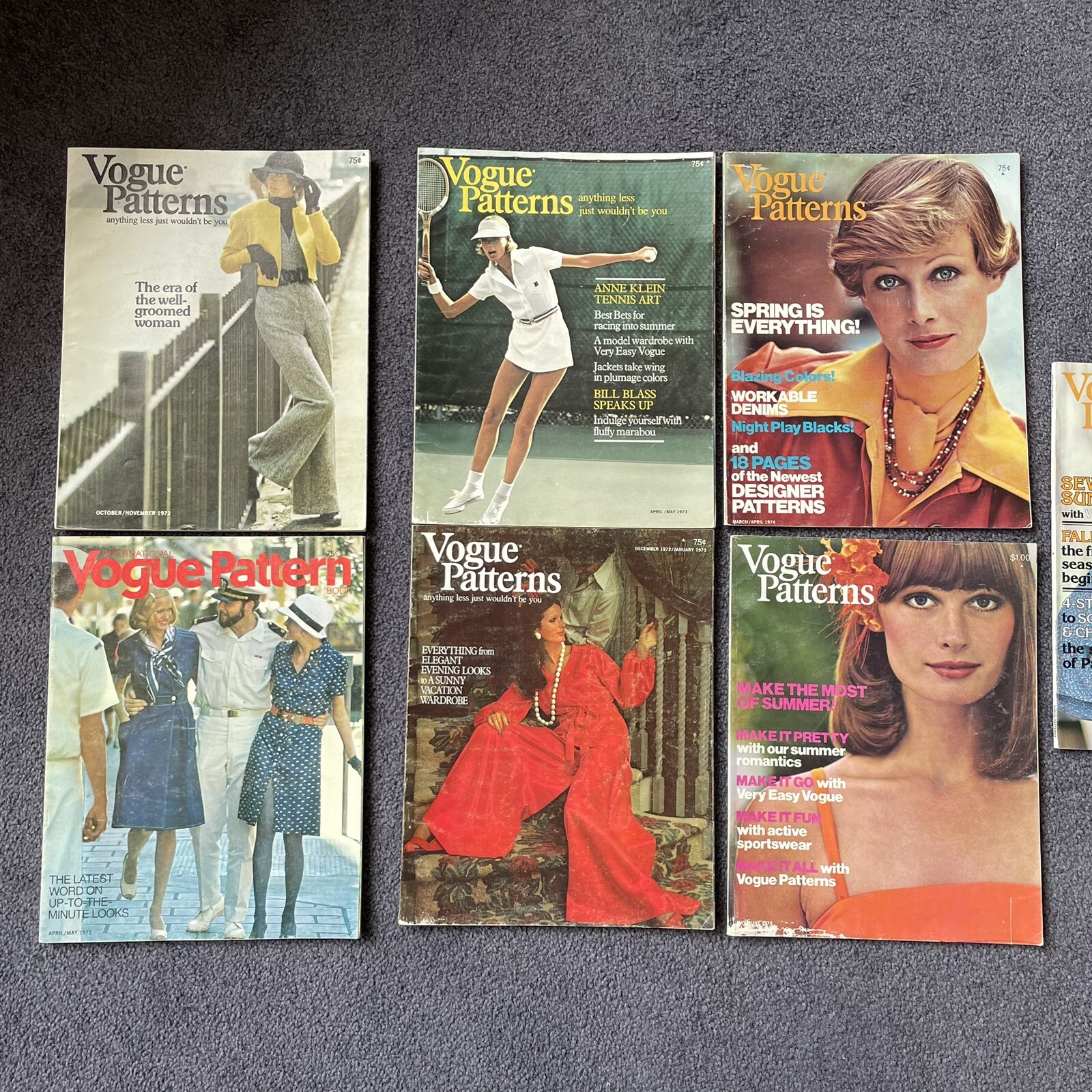 Vogue Pattern Vintage Sewing Magazine Select issues 1972-75 Cool! Priced Indiv!