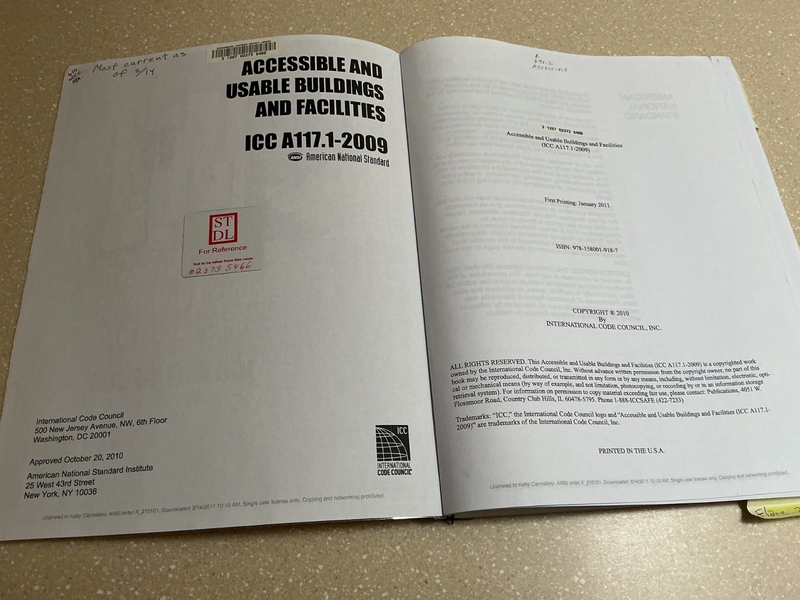 Accessible And Usable Buildings And FacilitiesICC A117.1-2009