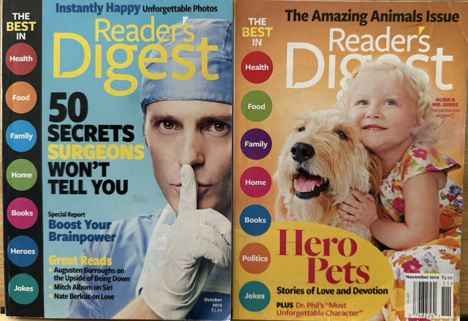 2011 October November 2 READER&rsquo;S DIGEST MAGAZINE Vintage History Short Stories