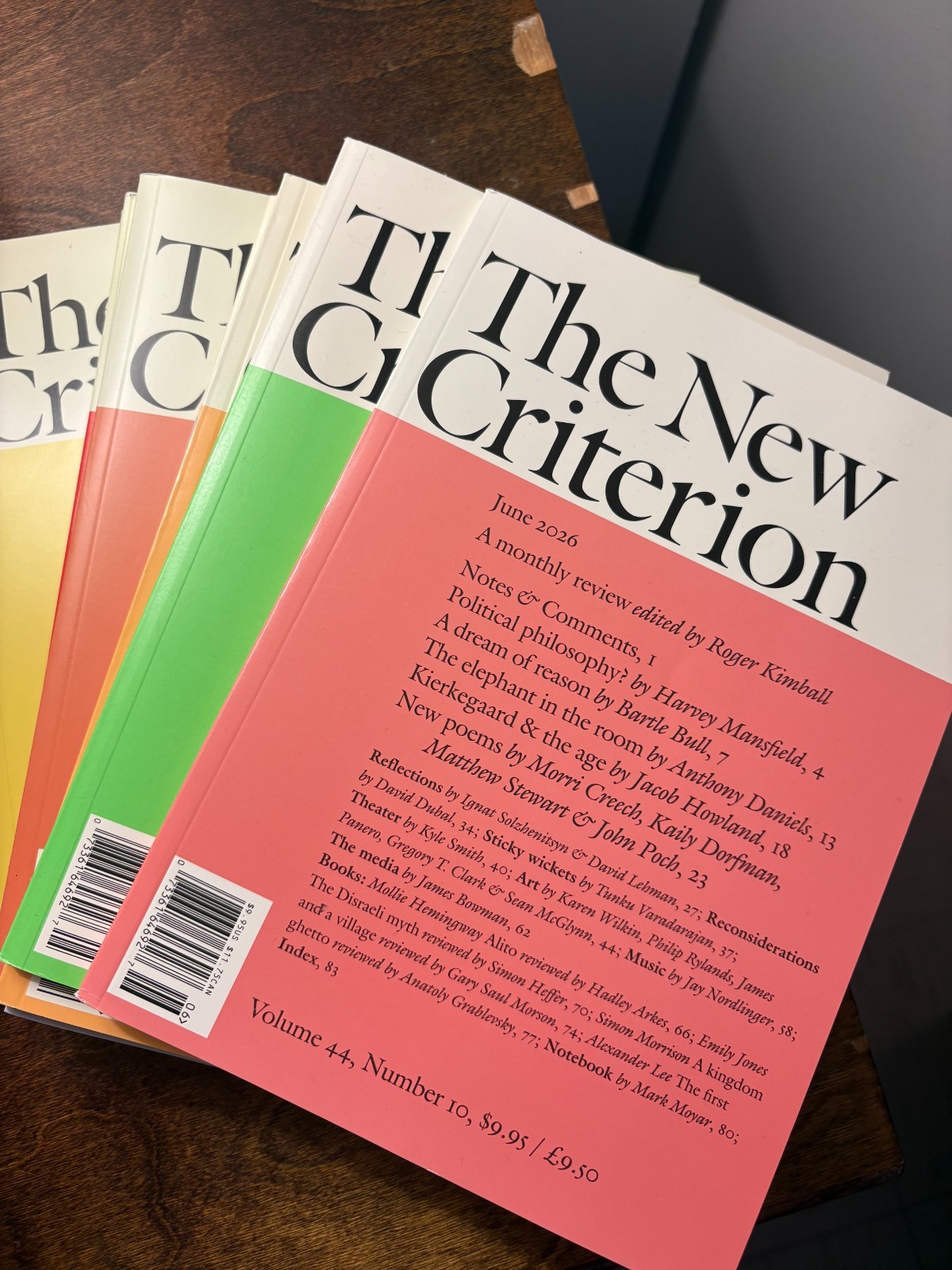 The New Criterion Magazine 2026 Vol 44 Complete 10 issues