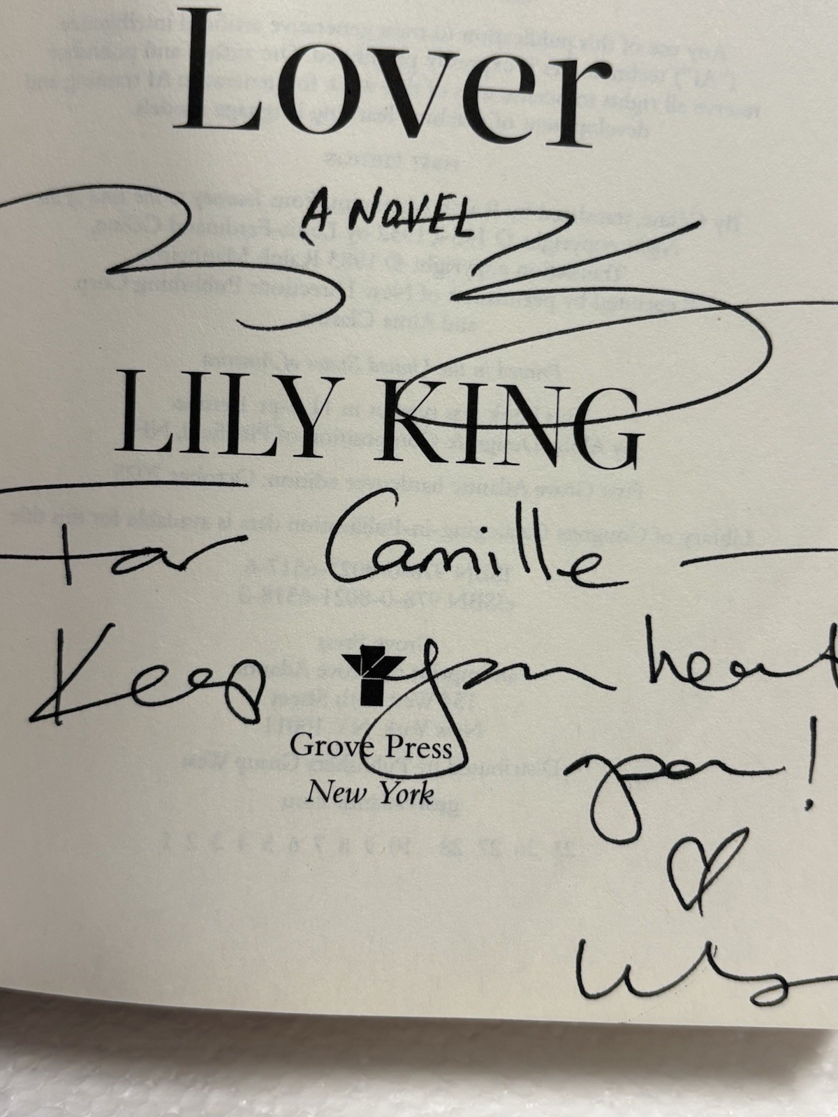Lily King – Heart the Lover – Signed, 1st Edition/1st Printing, 2025