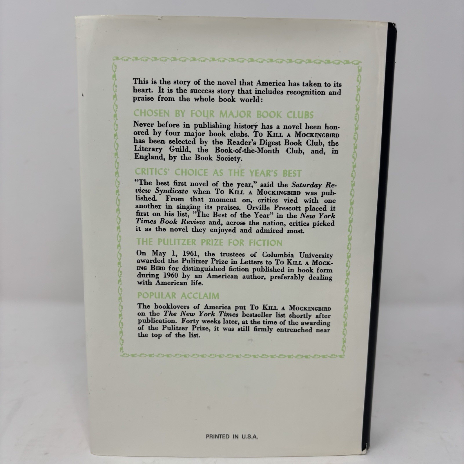 To Kill a Mockingbird Harper Lee Hardcover 1960 Edition Vintage Printed in USA