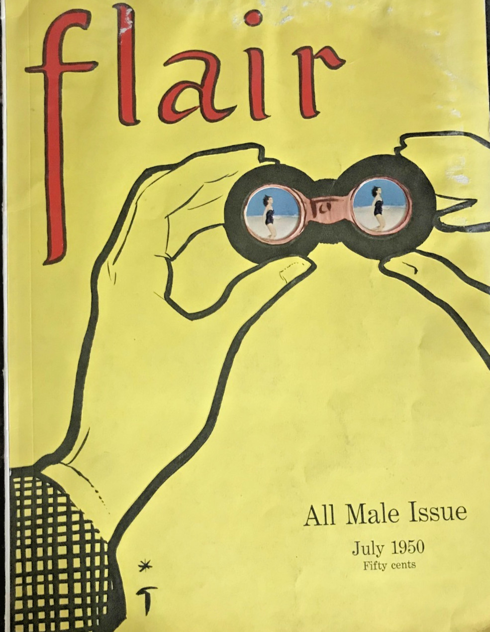 FLAIR MAGAZINE,#6-Vol 1, JULY 1950, All MALE Issue, Fashion, Travel.FLEUR COWLES