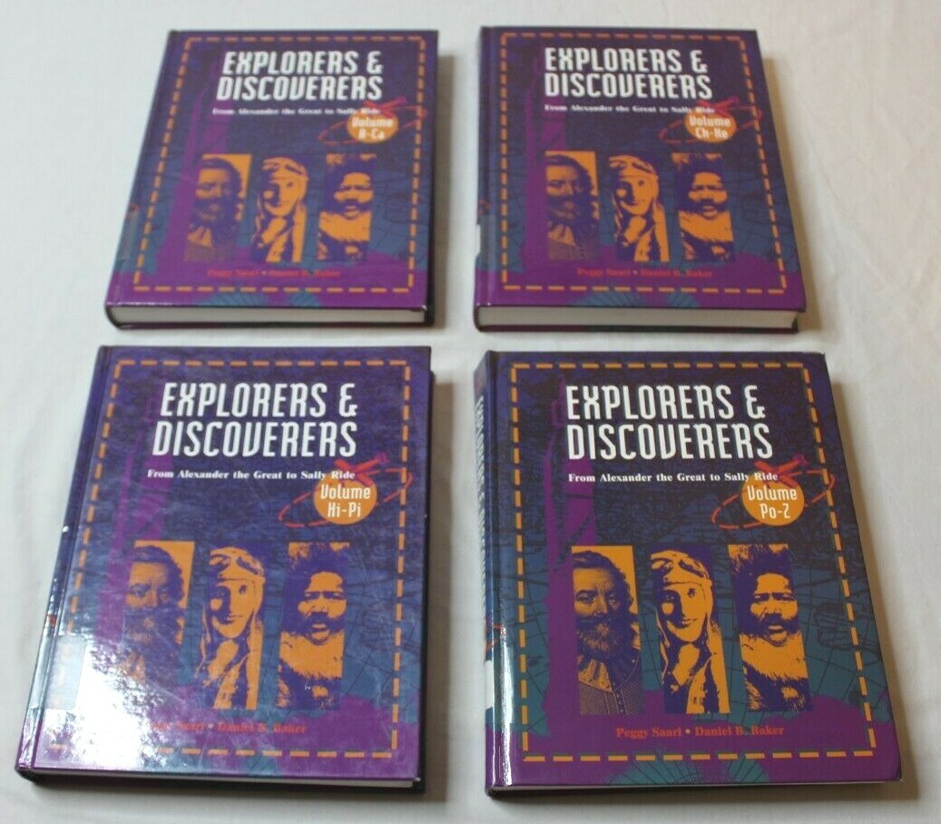 Explorers & Discoverers 4 Volume History Encyclopedia Reference Book Set