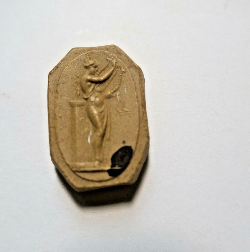 Plaster Medal 26 X 17 Mm