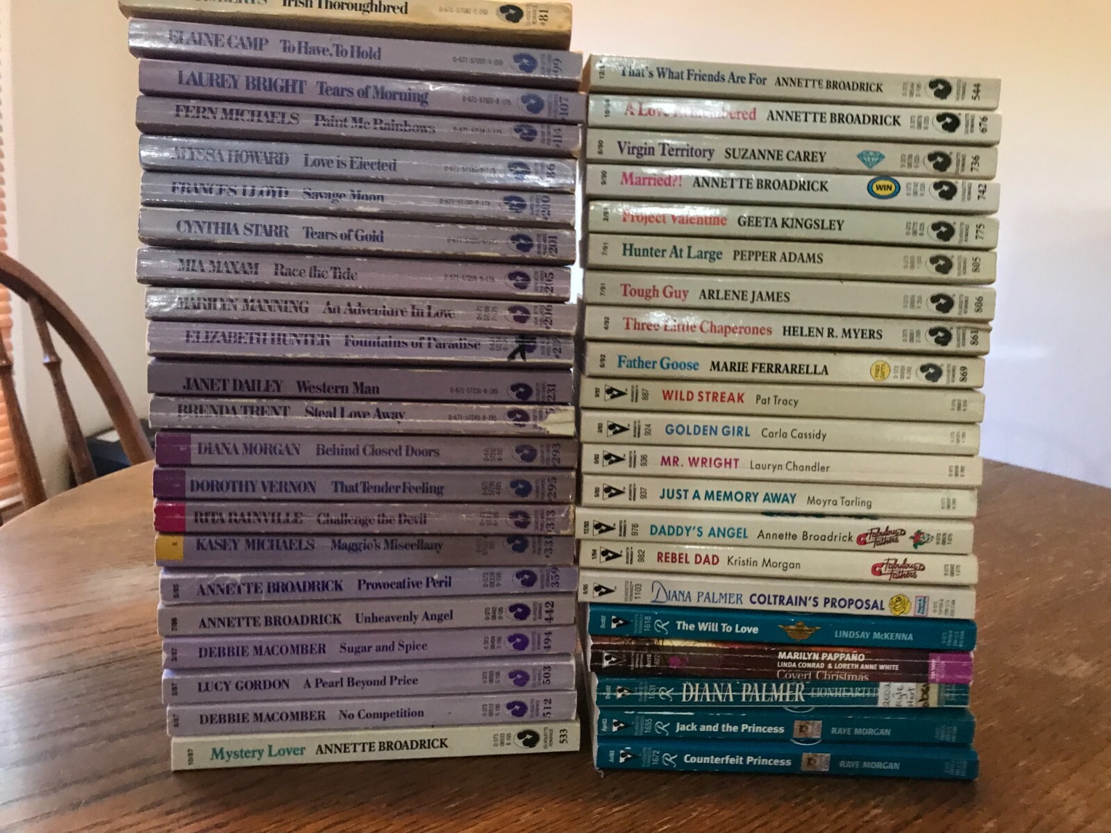 43 Silhouette Romance Novels (Listed by Number, Title & Author)