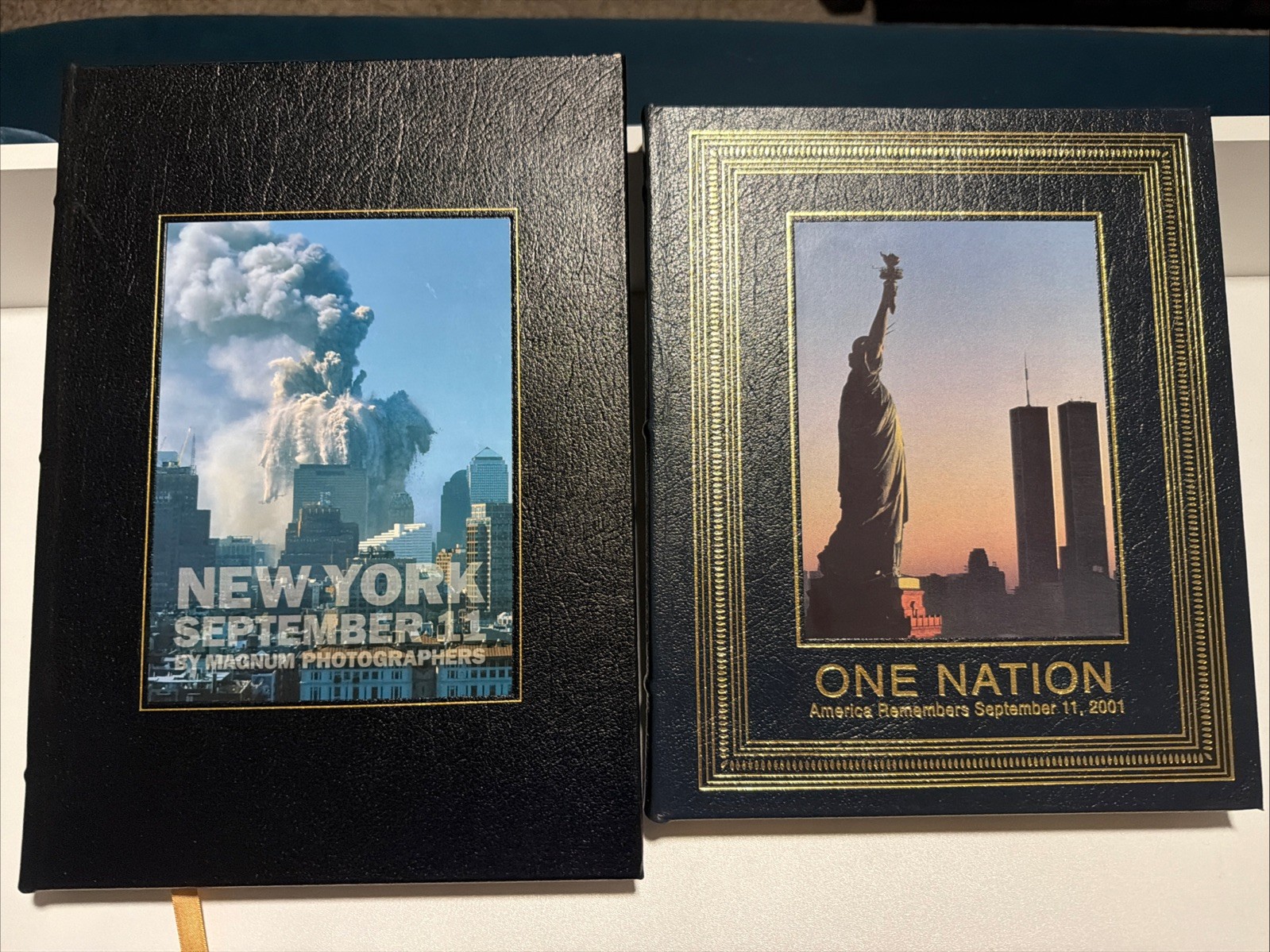 September 11 9/11 Twin Towers New York One Nation Easton Press Leather 22K Gilt