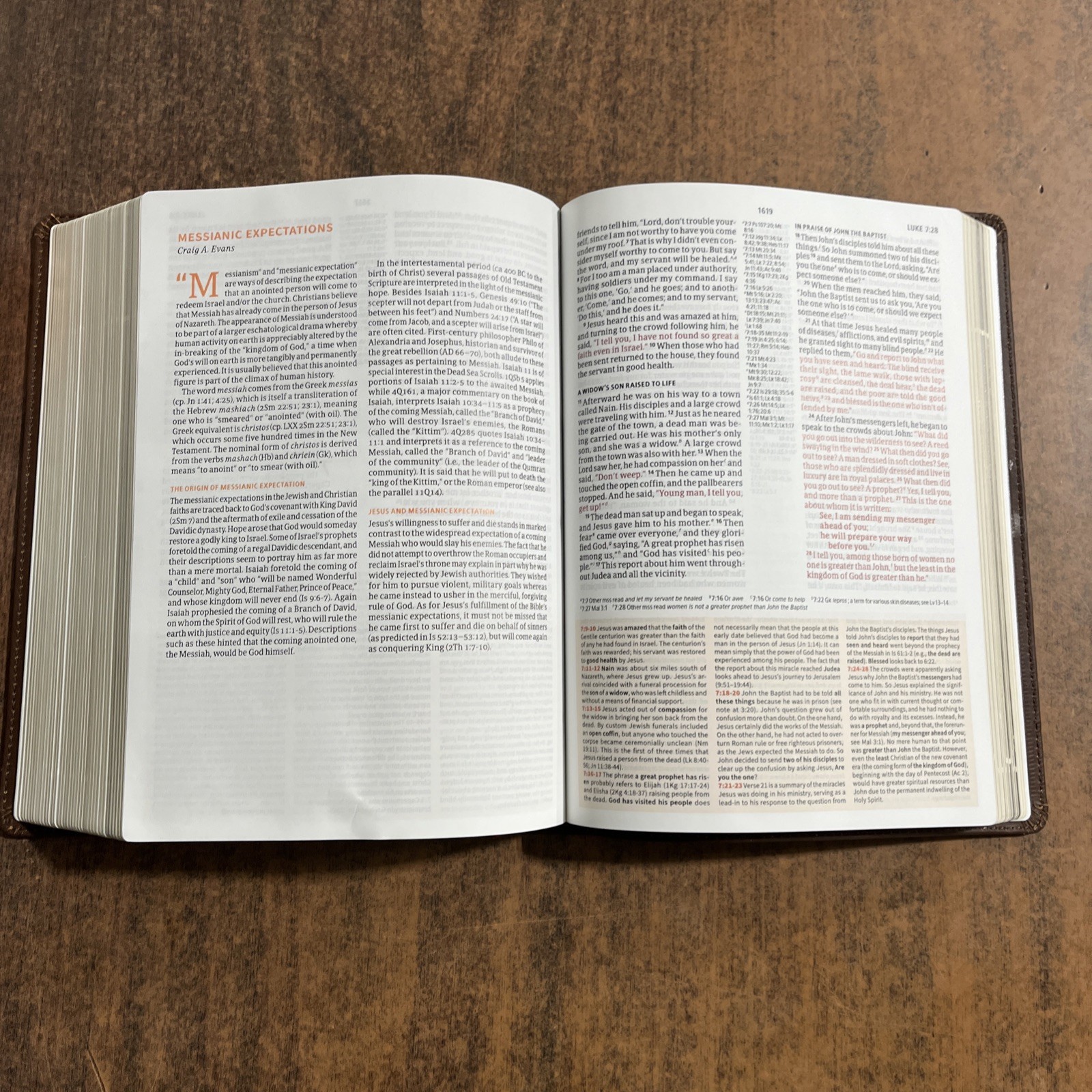 CSB Study Bible – Brown Genuine Leather – Raised Spine Hubs
