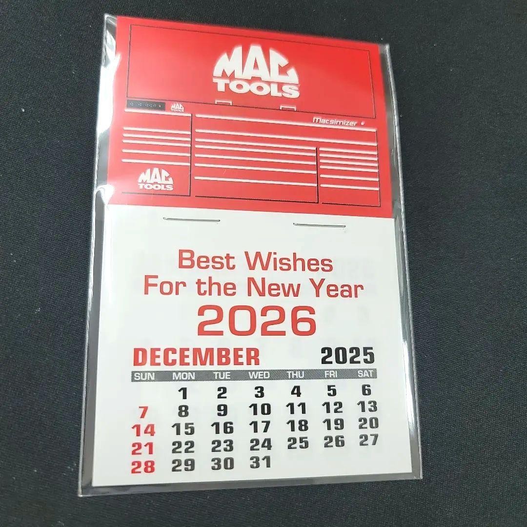 MAC Tools 2026 Monthly Calendar Unopened Toolbox Design 12x8cm