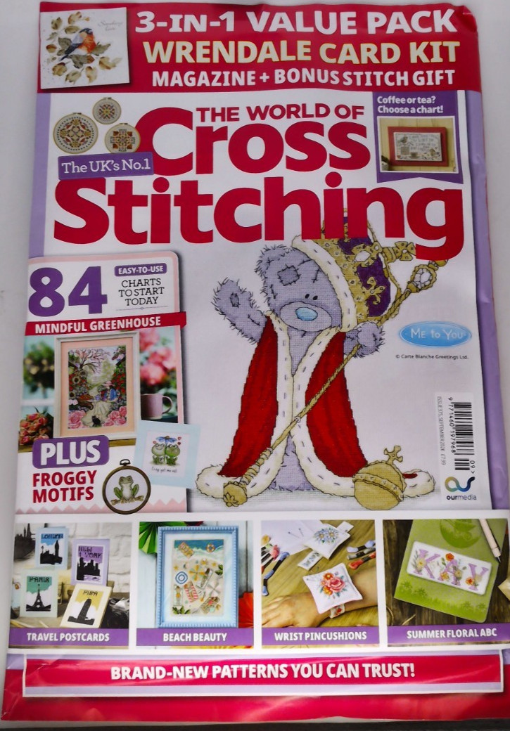 The World of Cross Stitching magazine Sep 2026 3-in-1 Value Pack inc Card Kit