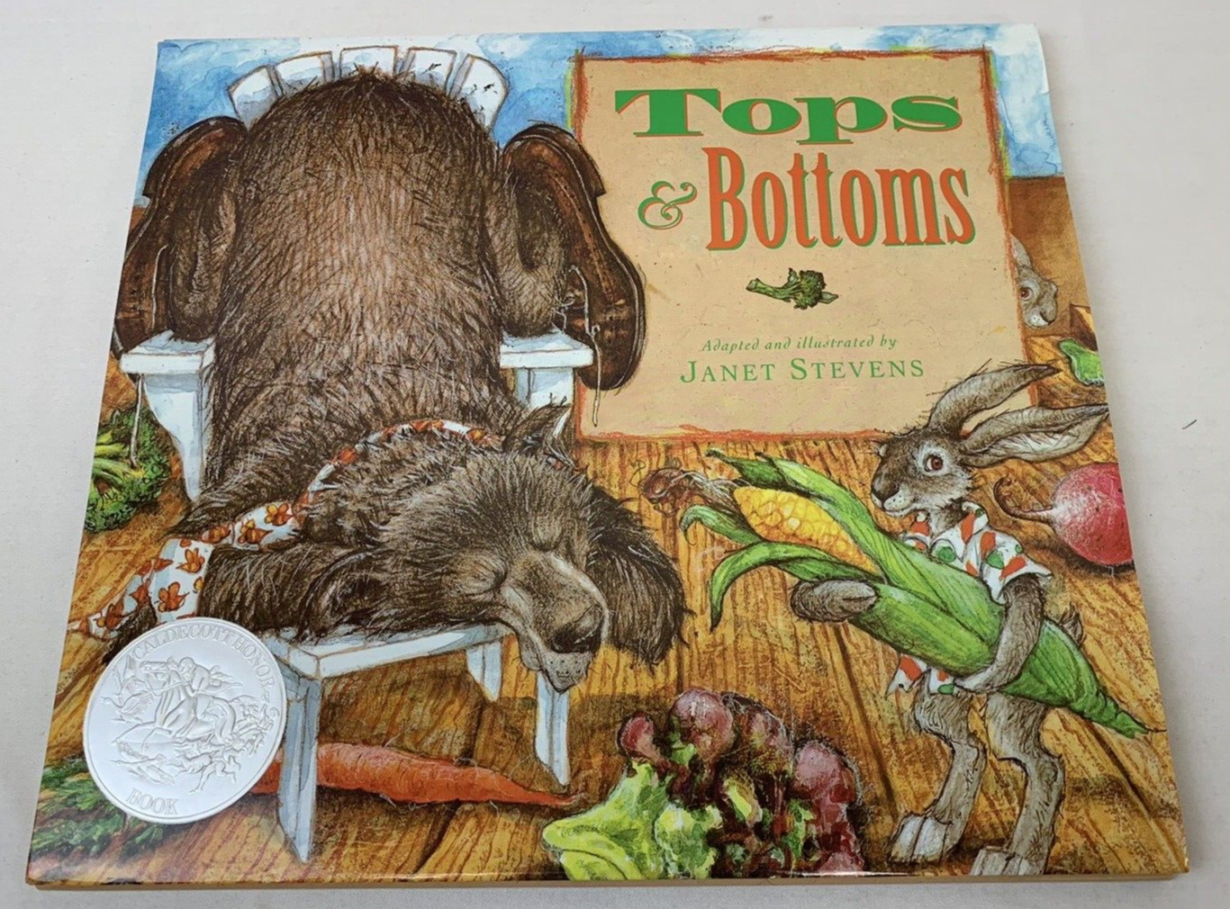 SIGNED Tops & Bottoms Adapted & Illustrated Janet Stevens 1995 HC/DJ Caldecott