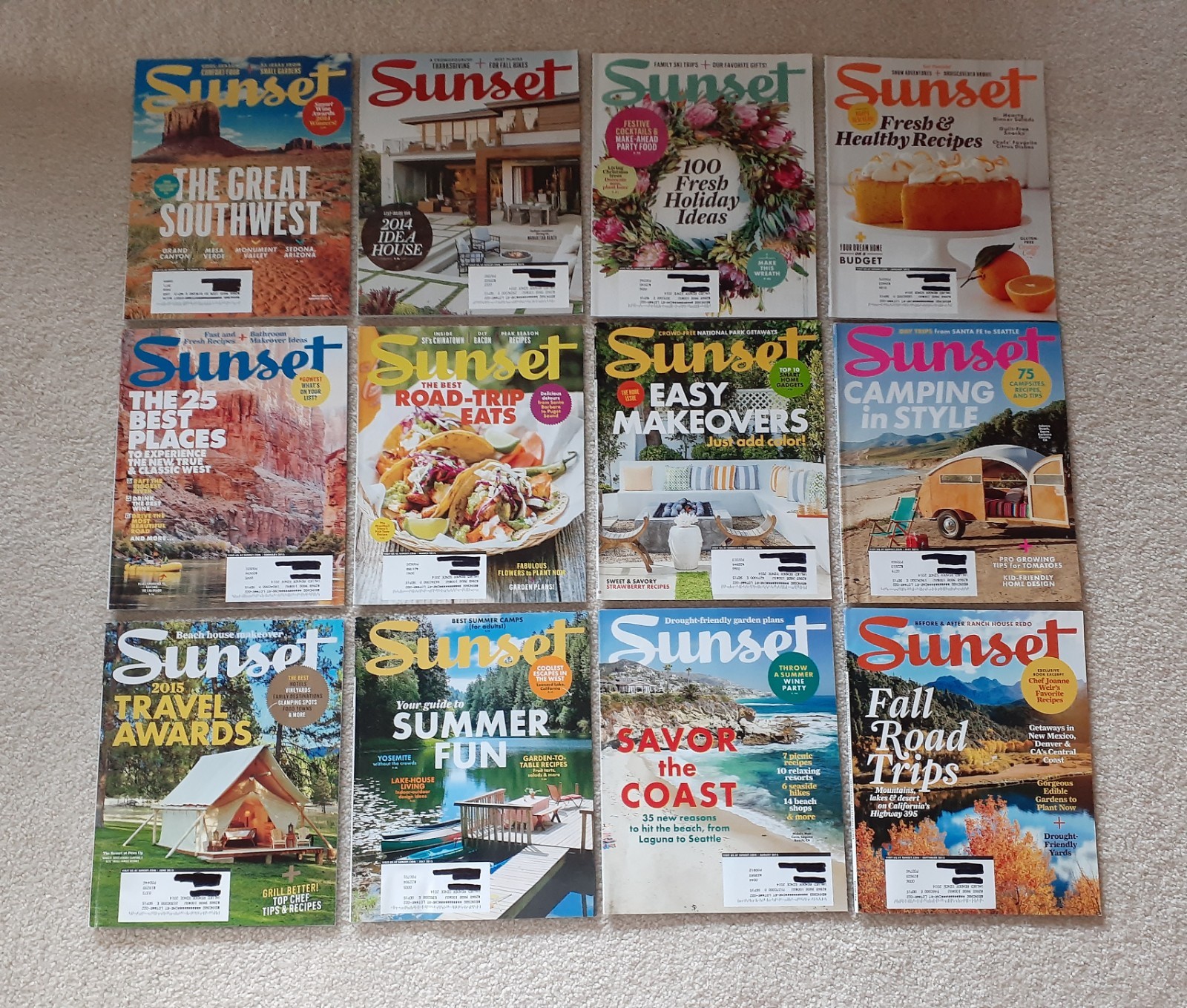 SUNSET Magazine Lot : October – December, 2014 and January – September, 2015