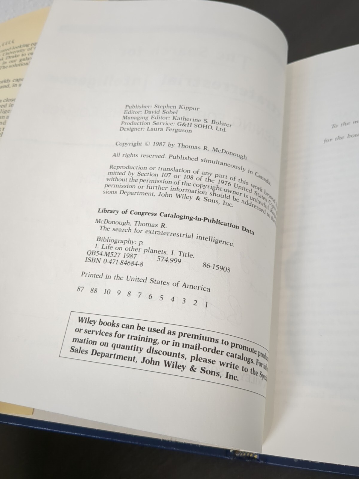 Signed! Search for Extraterrestrial Intelligence Thomas McDonough Aliens 1st Ed