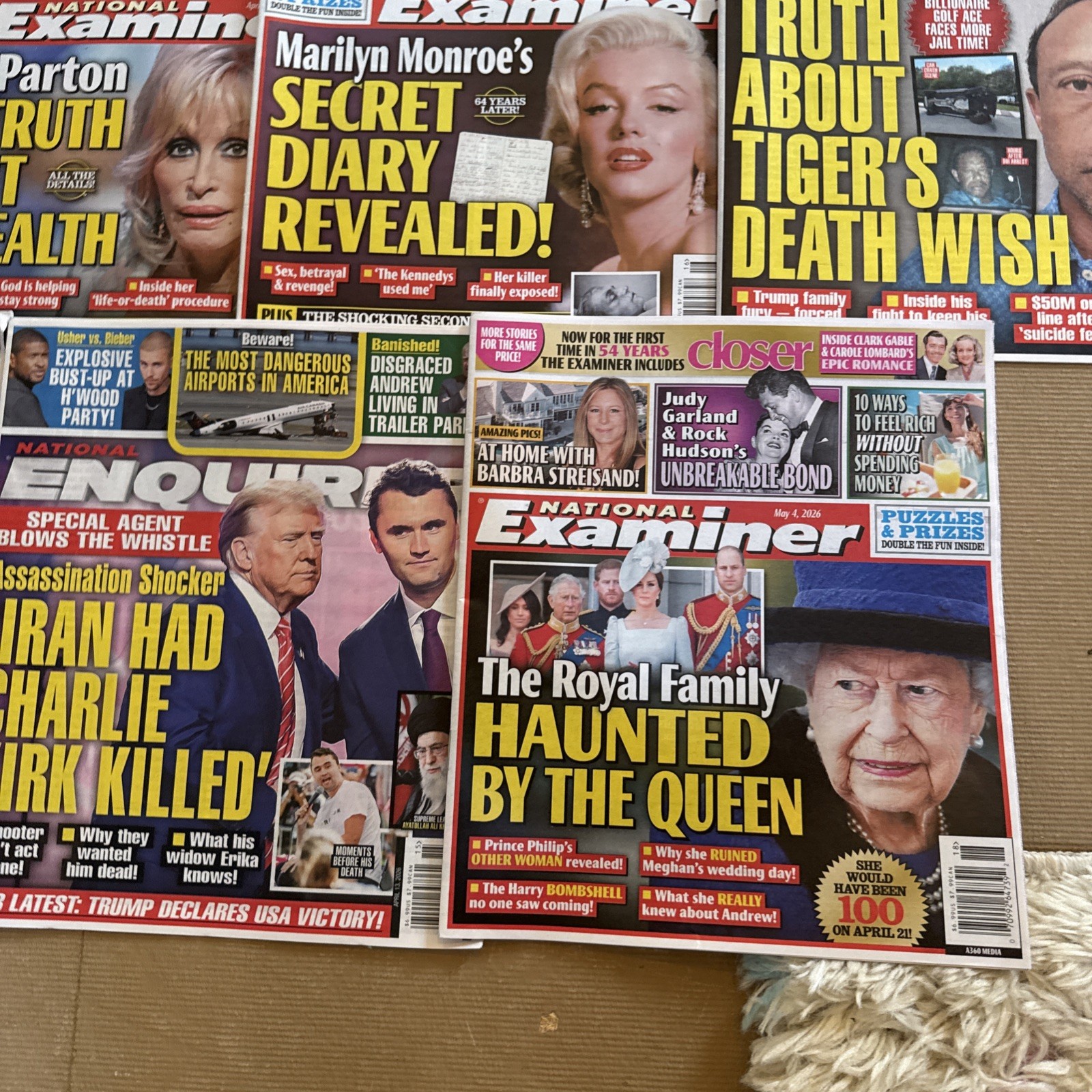 Lot Of 15 NATIONAL EXAMINER Magazines, Globe And Enquirer Mixed Magazine Lot