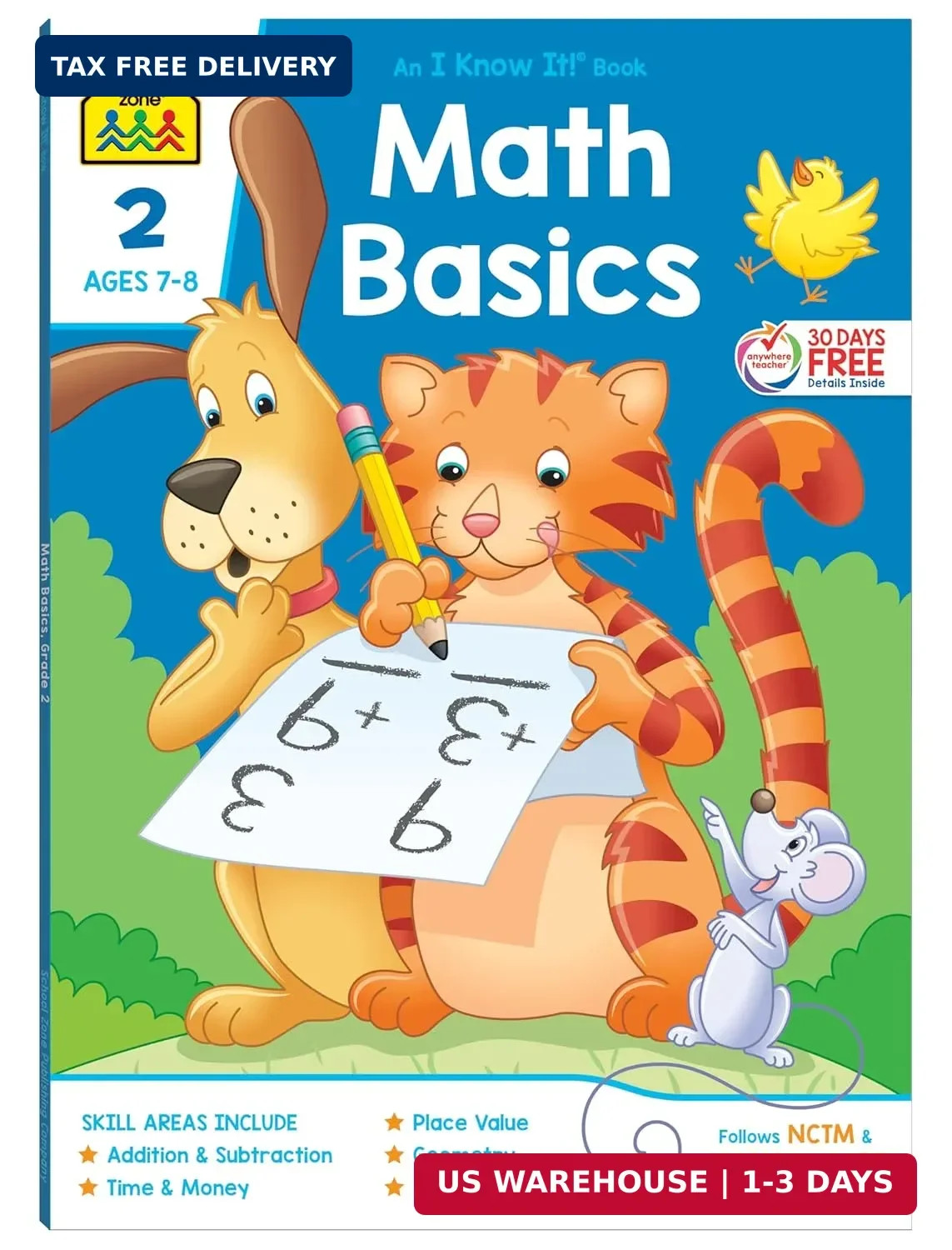 School Zone – Math Basics 2 Workbook – 64 Pages, Ages 7 to 8, 2nd Grade….