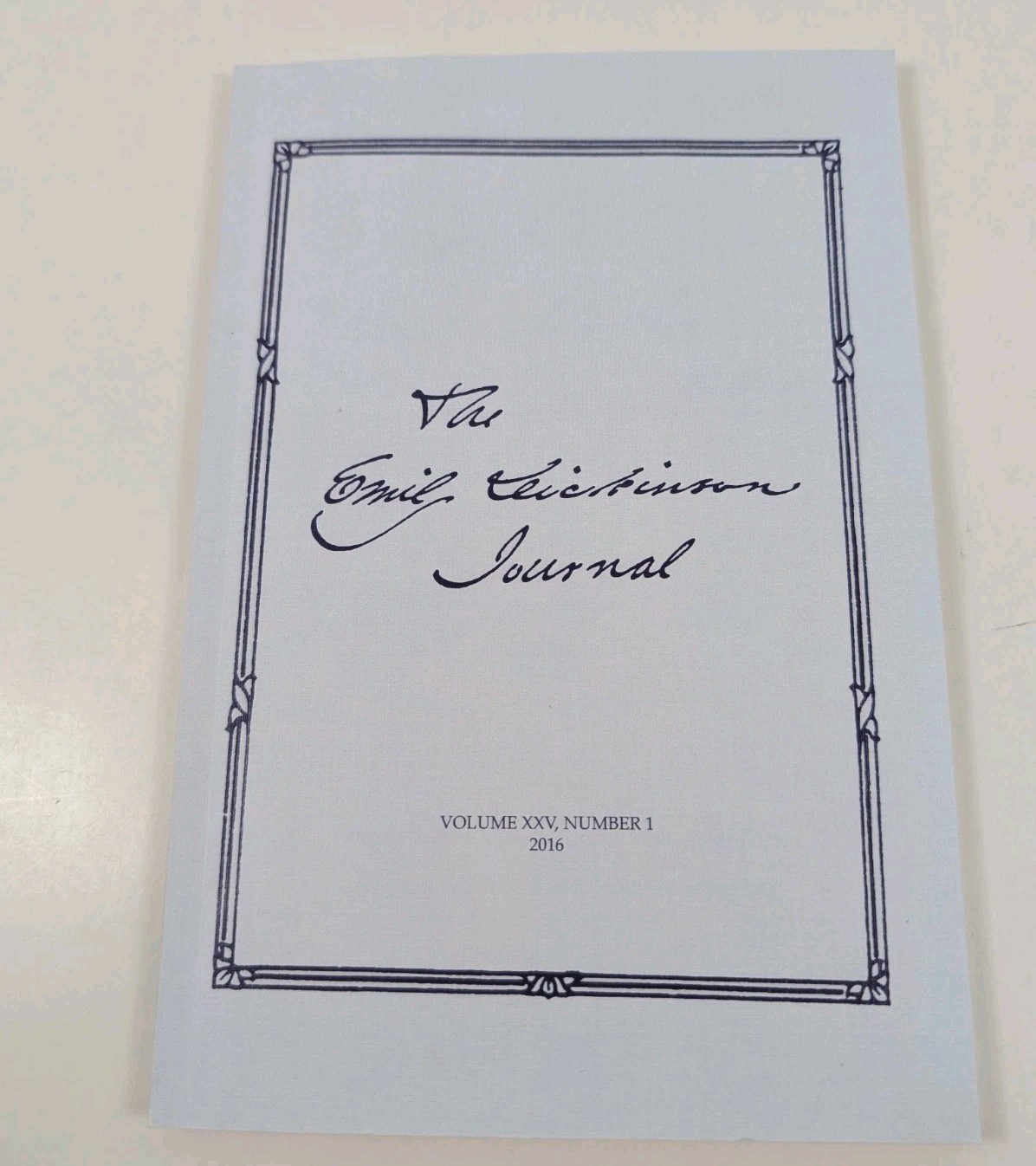 The Emily Dickinson Journal 2016 PB Johns Hopkins Univ. Press Vol XXV Number 1