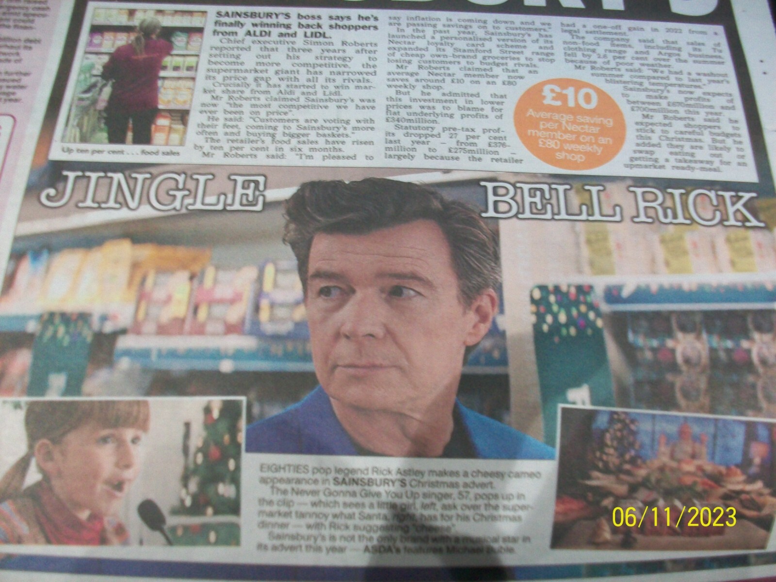 Amy Winehouse Rick Astley Article The Scottish Sun November 3 2023