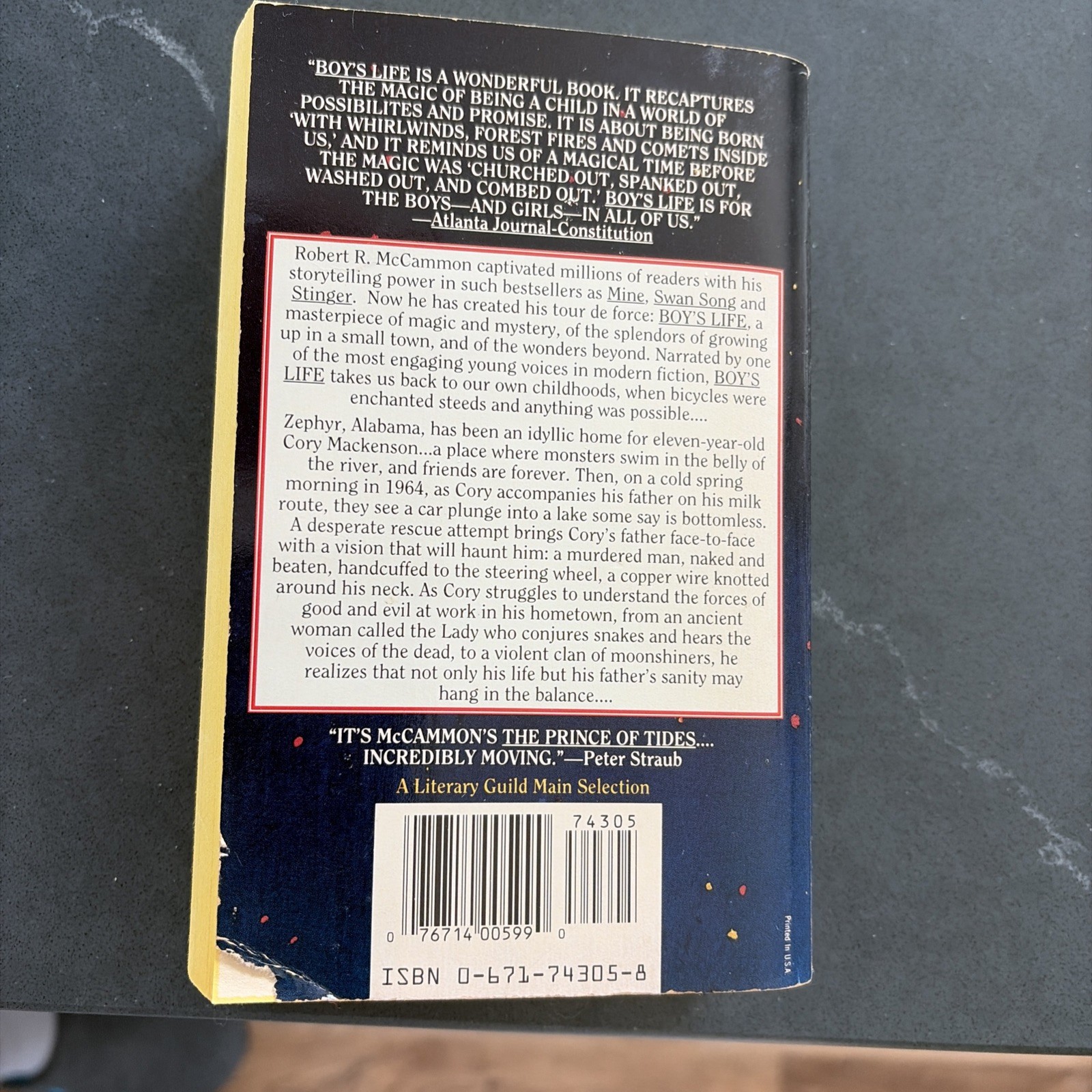 Boys Life By Robert McCammon First Pocket Books Paperback Printing May 1992
