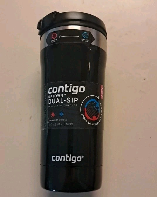 Contigo 18 oz. Uptown Dual-Sip Insulated Stainless Steel Tumbler NEW