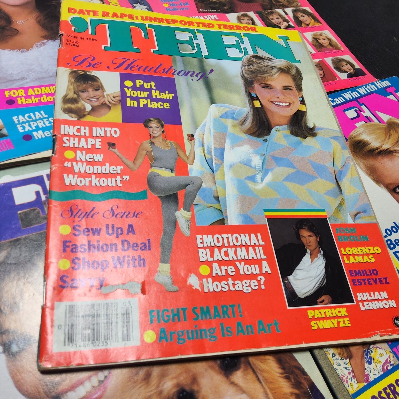 Vtg tEEN magazine march 1986 fashion makeup hair 80s angela hines patrick swayze